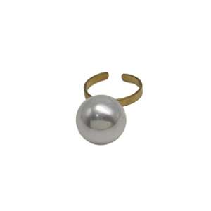 Anillos de Moda de Acero Inoxidable 316L con Baño de Oro PVD, Anillo de Perlas Sostenible y Resistente - Product Image 1