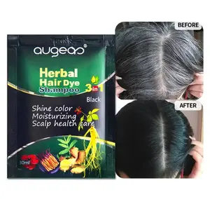 Sıcak satış toptan tedarikçisi OEM Augeas 5 dakika amonyak ücretsiz hiçbir ppd saç boyası hızlı siyah şampuan