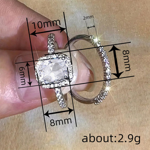 Set di Anelli Geometrici a Quattro Punte per Donne, Elegante Gioiello di Moda per Fidanzamento - Product Image 4