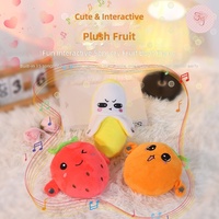 Mainan Edukasi Sensorik Buah Multifungsi Boneka Pisang Stroberi Boneka Plush Lembut Interaksi Orang Tua-Anak yang Menyenangkan