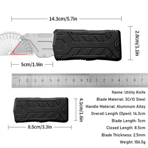 Đen hồng xanh xanh màu 18mm 25mm hộp cắt có thể thu vào trọng lực EDC mini có thể gập lại tiện ích lưỡi dao gấp emhtiii - Product Image 6