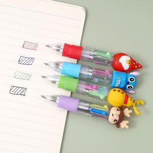 Cute Cartoon Mini Silicone Four-Color Christmas Ballpoint Pen Plastic School Stationery Supplies Wholesale Christmas Stationery - Product Image 4