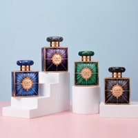 Vente en gros d'usine, flacons de parfum carrés en verre de 100 ml, flacon de parfum arabe de luxe, flacon vide personnalisé, estampage à chaud en or