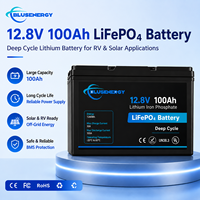Batería Recargable LiFePO4 de 12V 100Ah para RV, Sistemas Solares Marinos, Motor de Arrastre, UPS, Almacenamiento de Energía, 5000 Ciclos de Vida Útil