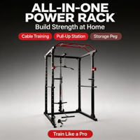 Rack de musculation multifonction réglable avec système de poulies haute/basse en acier inoxydable pour cibler la poitrine, les jambes, le dos, les mollets, les fessiers et les biceps