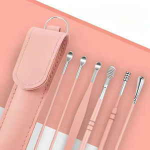 6 pièces nettoyant pour cire d'oreille outil de retrait de cérumen choisir creuser les oreilles nettoyage outil Portable nettoyage des oreilles décapant artefact - Product Image 4