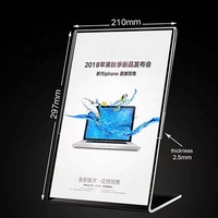 Support de table en acrylique transparent en forme de L personnalisé pour cartes, cartes postales, photos, affiches, menus – Vente en gros Marque Centroyal MOQ