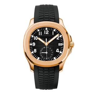 Relógio de pulso resistente à água 3ATM de luxo com pulseira de borracha para homens, relógio esportivo de quartzo de fábrica por atacado