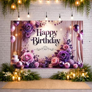 Fondo de Fiesta de Cumpleaños de Princesa Sirena, 7x5 pies, Morado, Azul, Conchas de Perla, Banner para Decoración de Fiesta de Cumpleaños de Niña - Product Image 2