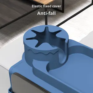 ที่วางแก้วกาแฟซิลิโคนทรงสี่เหลี่ยมสไตล์คลาสสิก CUTEN พร้อมถาดวางแขนโซฟาและถาดรองแก้วหอม - Product Image 2