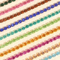Strass en cristal en vrac, chaîne de strass multicolores, verre étincelant écologique, accessoires DIY à coudre pour vêtements, sacs, chaussures
