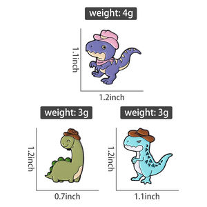 Pin Enamel Dinosaurus Hijau Bahagia Bros Hewan Kartun Lucu Lencana Kerah Perhiasan Hadiah untuk Anak-anak Teman Grosir - Product Image 6