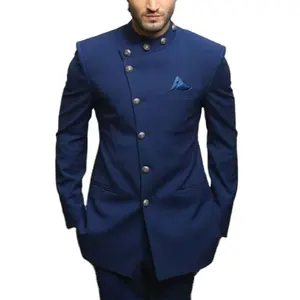 Ll103 terno de casamento tuxedo masculino, azul marinho, estilo indiano, para festa de casamento, slim fit