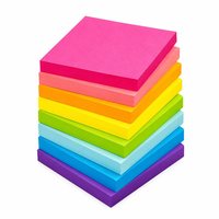 Bloc-notes autocollant Tomart, 82 pages, 75*75 mm, mémo multicolore, 3x3 pouces, emballage recyclable, cadeau personnalisable, étudiant