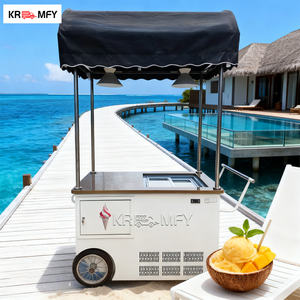2025 New Design High-quality Mini Trolley <b>Kitchen</b> Dining Car Food Vending <b>Cart</b> Mobile Ice Cream Tricycle Freezer - Product Image 1