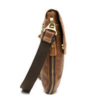 Sac bandoulière pour homme en cuir pleine fleur véritable - Multifonctionnel, mode, affaires, voyage, usage quotidien, résistant à l'usure, petite pochette