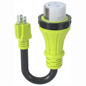 Cable adaptador de bloqueo para autocaravana, 5-15P macho a SS2-50R, bloqueo de giro hembra, medidor STW 10 para Camper de remolque, enchufe eléctrico Dogbone