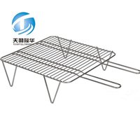 Grille de barbecue en acier inoxydable avec poignée pour grillades au charbon de bois en extérieur