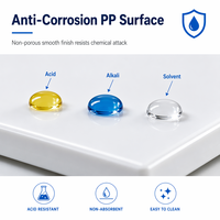 Hotte de laboratoire à conduit en PP avec plan de travail en résine phénolique, 1200 mm, pour laboratoire résistant aux produits chimiques, personnalisable ODM