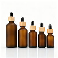 Vente en gros de flacons compte-gouttes en verre ambré givré de 5 ml, 10 ml, 15 ml, 20 ml, 50 ml, 100 ml, résistants à la lumière, pour huiles essentielles