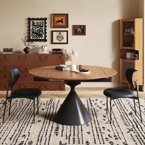 Modern Simple <strong>Dining</strong> <strong>Table</strong> and Chair Household <strong>Folding</strong> Telescopic Round <strong>Table</strong> Wood <strong>Table</strong> <strong>Dining</strong> - Product Image 5