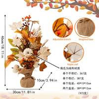 Décoration de table en soie faite à la main, motif arbre d'érable, ornements artificiels aux couleurs d'automne, pour Halloween, Thanksgiving et Fête des Rames, transfrontalier