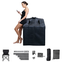 Ruang Sauna Inframerah Jauh Karbon Panas Kering Terapi Setengah Badan Berdiri ZT Design 1500W Pengaturan Suhu 25-80C untuk Penggunaan Luar Ruangan