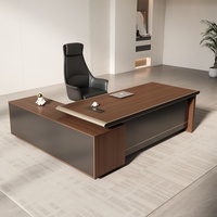 Bureau de direction modulaire en L extensible de luxe moderne, conception à panneaux, base mobile, montage facile, pour usage domestique et commercial, en bois