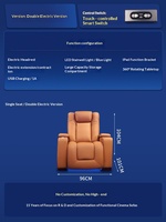 Fauteuils de cinéma modernes de luxe en cuir véritable avec fonction de relaxation électrique, porte-gobelets rafraîchissant, éclairage LED et port USB