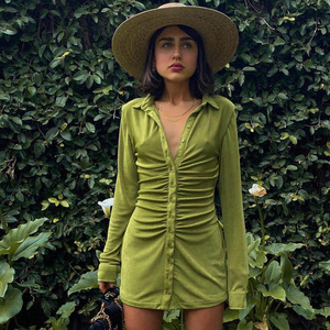velvet button down dress