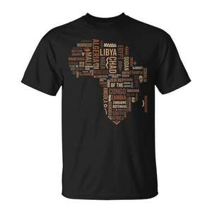 Camiseta con mapa de África, países, historia negra, orgullo afroamericano - Product Image 1