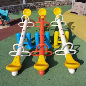 Cavallo a dondolo per bambini cartone animato giro sul giocattolo attrezzature per parco giochi all'aperto in plastica primavera cavallo a dondolo - Product Image 3