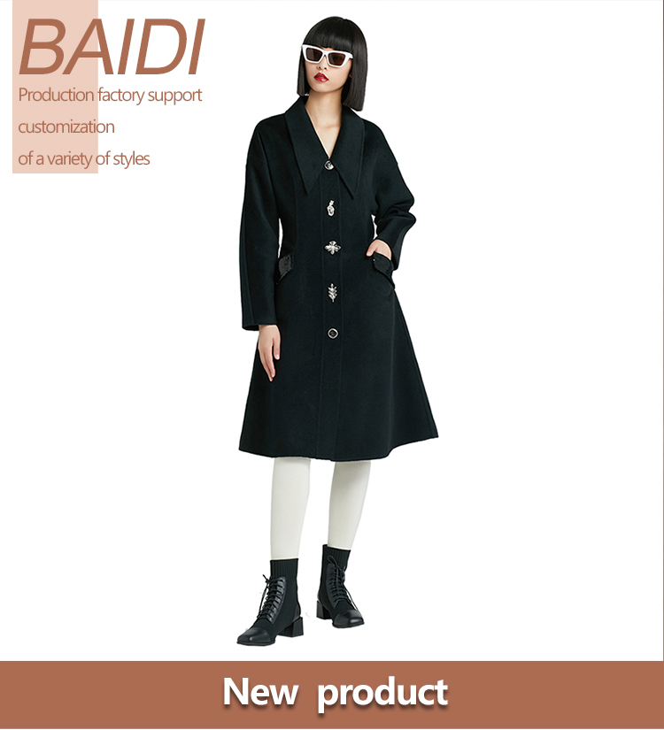 Cashmere coat 2021 autumn and winter new double-faced woolen coat in the long single-breasted high-end wool women's clothing