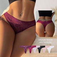 Vente en gros de culottes sexy en dentelle sans couture en forme de T pour femmes, confortables, taille basse, très élastiques, pour filles et femmes