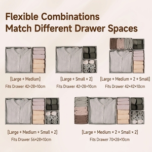 Boîte de rangement pliable en <span class=keywords><strong>tissu</strong></span> cationique pour sous-vêtements de chambre à coucher, organiseur de t-shirts pour tiroirs de bébé, séparateur de vêtements - Product Image 4