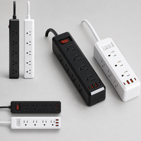 US-Standard Messing-Kupfer-Tischsteckdose mit 2 USB-A- und 2 USB-C-Anschlüssen, verdeckte Schranksteckdose für Bar und Möbel