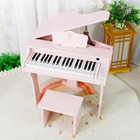 Wooden Toy Educational Electronic Piano Keyboard Kid Musical Instrument Piano Educational Toys with Chair