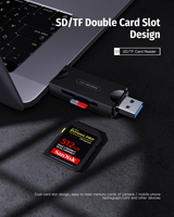 Todo en 1/todo en uno/3 en 1 OEM/ODM USB 3,0 USB C Lector de tarjetas OTG con estuche de almacenamiento de tarjetas Lector de tarjetas SD TF Soporte Mac10 Wi