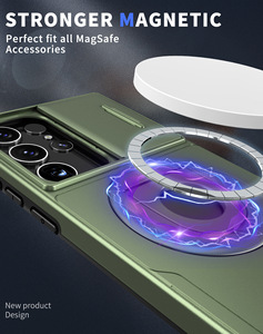 Nouveau magnétique rotation 360 armure charge étui de téléphone portable pour Samsung <span class=keywords><strong>Galaxy</strong></span> S24 S23 ultra S22 <span class=keywords><strong>S21</strong></span> plus A54 <span class=keywords><strong>5G</strong></span> couverture arrière - Product Image 3