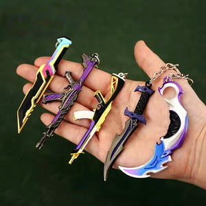 Elera moda Valorant juego juguetes saqueo impresión Mob M4 garra <span class=keywords><strong>cuchillo</strong></span> completo Metal modelo luz llavero colgante - Product Image 2