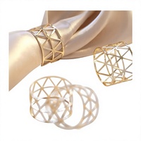 Anneau de serviette en métal durable et moderne, découpé au laser, motif feuille, finition dorée, écologique, idéal pour les cadeaux d'affaires