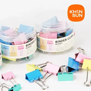 Deli Khinsun Color Binder Clip 15mm 60PCS TUBE Multicolor Paper clips Document File Binder school office supplies