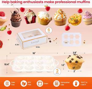 MUYULINS factory 12-cup pan, metal reinforced frame, regular size, with handle, non-stick <b>silicone</b> cake mold - Product Image 5