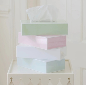 Boîte à mouchoirs élégante en laque avec finition brillante lisse, design carré minimaliste, porte-mouchoirs décoratif pour salon et salle de bain - Product Image 1