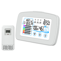 KH-CL149 Écran Tactile de La Station Météo Atomique Horloge Numérique Intérieur Extérieur Thermomètre Sans Fil Température Humidité Moniteur