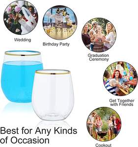 12oz plastique incassable sans tige or jante verre <span class=keywords><strong>à</strong></span> vin <span class=keywords><strong>Champagne</strong></span> whisky tasses en plastique sans tige flûtes <span class=keywords><strong>à</strong></span> <span class=keywords><strong>champagne</strong></span> pour Bar Party - Product Image 6