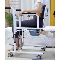 Chaise élévatrice hydraulique WCHT pour transfert de patients avec fonction toilettes et douche, capacité 300 kg, portable et pliable pour personnes âgées