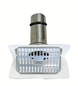Drain de toit horizontal en acier inoxydable pour extérieur avec grille anti-feuilles - Couvercle de filtre de drainage des eaux pluviales tout-en-un anti-blocage - Product Image 1