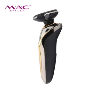 Macstyler şarj edilebilir su geçirmez üçlü Blade tıraş Lcd tıraş taşınabilir elektrikli tıraş makinesi elektrikli erkekler jileti