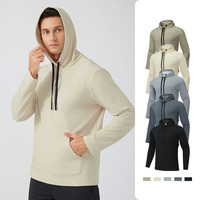 Hauts de sport personnalisés avec logo, pull molletonné d'hiver à manches longues, hauts de sport actifs en tricot gaufré, sweat à capuche de course avec poche kangourou